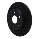 R1 16-23 Chevrolet Bolt EV Rear Left Drilled & Slotted Black Brake Rotor