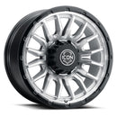 ICON Alloys Cajon 20x9 / 8x180 / 12mm / 5.5in BS Silver Machined Wheel w/ GB Lip