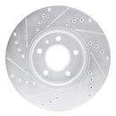 R1 13-25 Cadillac ATS Front Right Drilled & Slotted Silver Brake Rotor