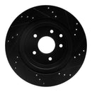R1 05-23 Infiniti G25 Front & Rear Drilled & Slotted Black Brake Rotor Set