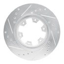 R1 85-02 Nissan Pickup Front Drilled & Slotted Silver Brake Rotor Set w/Optimum OE Pads and Hardware