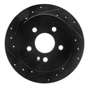 R1 98-05 Mercedes-Benz ML320 Rear Left Drilled & Slotted Black Brake Rotor