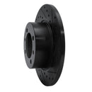 R1 81-87 Saab 900 Front Right Drilled & Slotted Black Brake Rotor