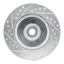 R1 1987-1990 Dodge Dakota RWD Front Right Drilled & Slotted Silver Brake Rotor
