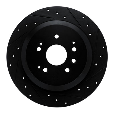 R1 14-16 Acura MDX Rear Right Drilled & Slotted Black Brake Rotor