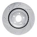 R1 18-22 Genesis G70 Front Right Drilled & Slotted Silver Brake Rotor