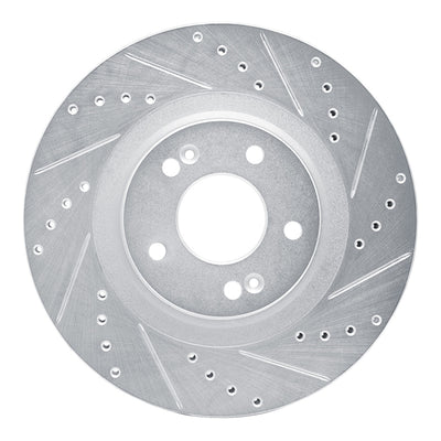 R1 15-20 Kia SORENTO Front Right Drilled & Slotted Silver Brake Rotor