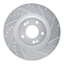 R1 15-20 Kia SORENTO Front Right Drilled & Slotted Silver Brake Rotor