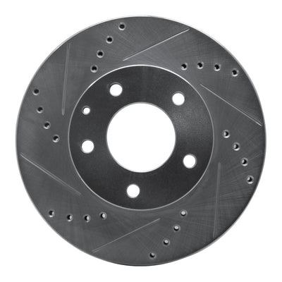R1 92-95 Mazda MPV Front Left Drilled & Slotted Silver Brake Rotor