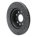 R1 05-15 Volkswagen BORA (Mexico) Front Left Drilled & Slotted Black Brake Rotor