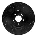 R1 10-16 Hyundai Genesis Coupe Front & Rear Drilled & Slotted Black Brake Rotor Set