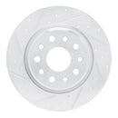 R1 22-25 Jeep Grand Cherokee Rear Left Drilled & Slotted Silver Brake Rotor