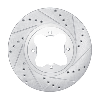 R1 91-97 Acura CL Front Right Drilled & Slotted Silver Brake Rotor