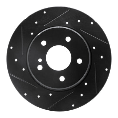R1 94-11 Mercedes-Benz C280 Rear Left Drilled & Slotted Black Brake Rotor