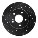 R1 94-11 Mercedes-Benz C280 Rear Left Drilled & Slotted Black Brake Rotor