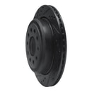 R1 03-11 Lincoln Town Car Rear Left Drilled & Slotted Black Brake Rotor