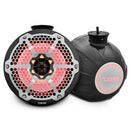 DS18 Compact Towers With Flat And Pole Mounts 8in 125 Watts RMS RGB LED Lights Black Carbon Fiber