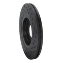 R1 92-95 Volkswagen Jetta Sedan Front Left Drilled & Slotted Black Brake Rotor