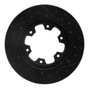 R1 83-85 Nissan 720 DATSUN Front Left Drilled & Slotted Black Brake Rotor