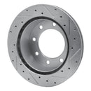 R1 99-05 Ford ExcursIon Rear Drilled & Slotted Silver Brake Rotor Set
