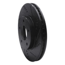 R1 07-17 Dodge CALIBER Front Right Drilled & Slotted Black Brake Rotor