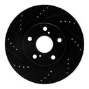R1 21-25 Tesla Model S Front Left Drilled & Slotted Black Brake Rotor