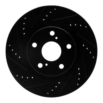 R1 22-25 Kia Carnival Front Left Drilled & Slotted Black Brake Rotor