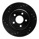 R1 00-06 Ford Thunderbird Rear Left Drilled & Slotted Black Brake Rotor