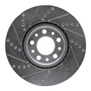 R1 13-23 Chrysler 200 Front Right Drilled & Slotted Silver Brake Rotor