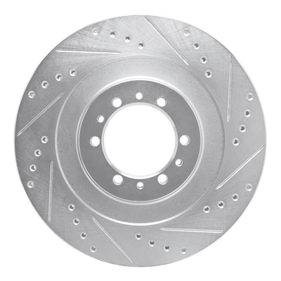 R1 98-04 Mitsubishi Montero Sport (USA/Canada) Front Right Drilled & Slotted Silver Brake Rotor