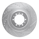 R1 98-04 Mitsubishi Montero Sport (USA/Canada) Front Right Drilled & Slotted Silver Brake Rotor