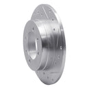 R1 88-93 Dodge COLT Rear Right Drilled & Slotted Silver Brake Rotor