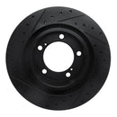 R1 08-21 Lexus LX570 Front Right Drilled & Slotted Black Brake Rotor