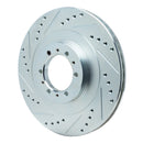 R1 98-04 Mitsubishi Montero Front Left Drilled & Slotted Silver Brake Rotor