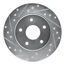 R1 08-16 Chrysler Town & Country Rear Left Drilled & Slotted Silver Brake Rotor