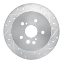 R1 04-05 Toyota RAV4 Rear Right Drilled & Slotted Silver Brake Rotor