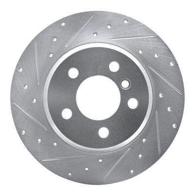 R1 00-06 BMW X5 Front Left Drilled & Slotted Silver Brake Rotor