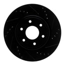 R1 05-24 Nissan Frontier Front & Rear Drilled & Slotted Black Brake Rotor Set