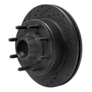 R1 80-85 Ford F-250 2WD (Excl Super Duty) Front Left Drilled & Slotted Black Brake Rotor