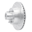 R1 79-91 Ford LTD Crown Victoria Front Right Drilled & Slotted Silver Brake Rotor