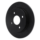 R1 14-19 Ford Fiesta Front & Rear Drilled & Slotted Black Brake Rotor Set