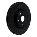 R1 -23 Subaru Ascent Front Left Drilled & Slotted Black Brake Rotor