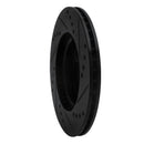 R1 00-05 Toyota Echo Front Left Drilled & Slotted Black Brake Rotor