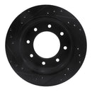 R1 00-11 Cadillac DTS Rear Right Drilled & Slotted Black Brake Rotor