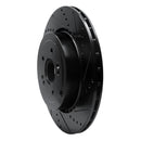 R1 18-25 Genesis G70 Rear Right Drilled & Slotted Black Brake Rotor
