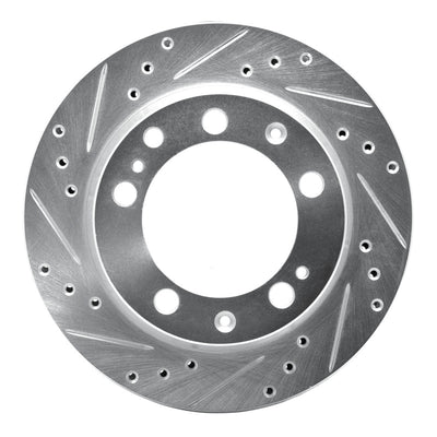 R1 87-89 Porsche 944 Except Turbo Rear Left Drilled & Slotted Silver Brake Rotor