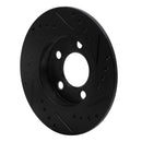 R1 01-06 Audi TT Quattro Rear Left Drilled & Slotted Black Brake Rotor
