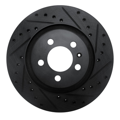 R1 92-95 Volkswagen CORRADO Front Right Drilled & Slotted Black Brake Rotor