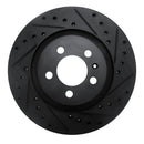 R1 92-95 Volkswagen CORRADO Front Right Drilled & Slotted Black Brake Rotor