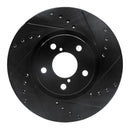 R1 17-23 Subaru Impreza Front Right Drilled & Slotted Black Brake Rotor